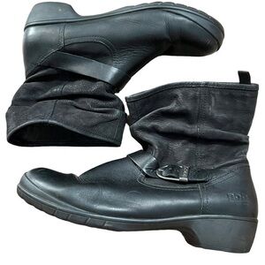 Bogs Cassie Low Black Boots Leather Upper Size 8.5